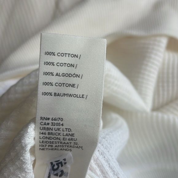 NWT Free People Santa Clara Thermal Size Women's M Alabaster Long Sleeve V-Neck - Picture 8 of 8